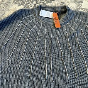 Grey sweater with rhinestones brand new